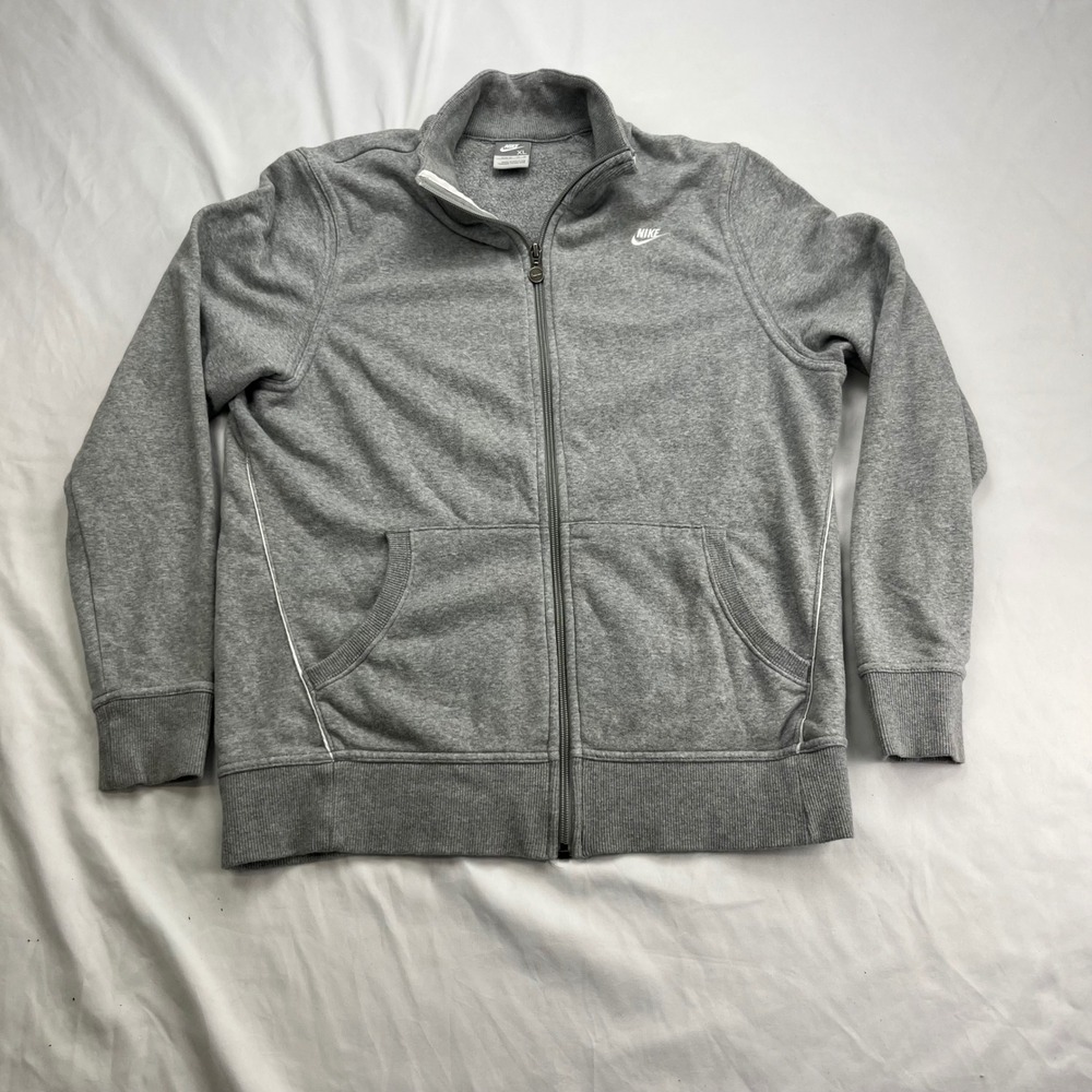 Nike Sporty Athleisure Streetwear Gray‎ Piping Full Zip Track Jacket